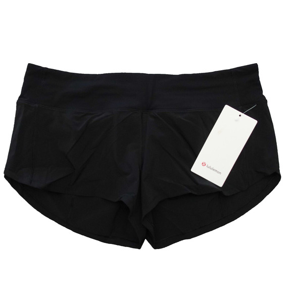 New Lululemon Size 12 Black Speed Up LR Low Rise Shorts 2.5” Lined BLK